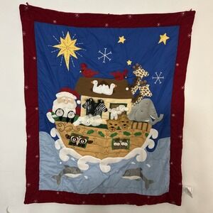 Home‎ Interiors Wall Hanging Plush Santa Noahs Ark Christmas Embellished 3D